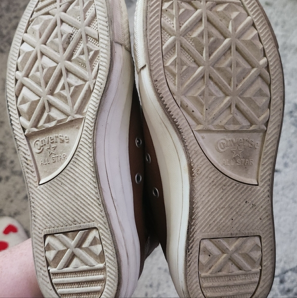 Womens / Unisex Brown Leather High Top Converse - Picture 4 of 6